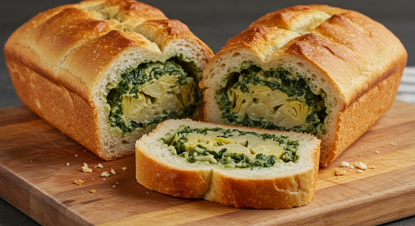 Spinach and Artichoke Stuffed Bread - secondary view